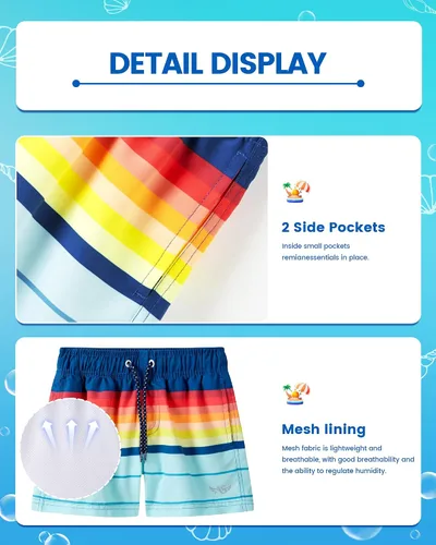 Miniatura 7 de Angel season Traje de baño para niños pequeños, trajes de baño para niños, trajes de baño de secado rápido para niños, talla 2-10