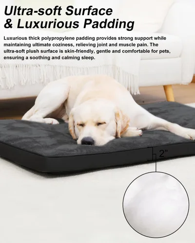 Miniatura 2 de EMSLX Cama para perros de tamaño grande, lavable, ultra suave, tapete para dormir para mascotas, parte inferior antideslizante, 35 x 22 pulgadas