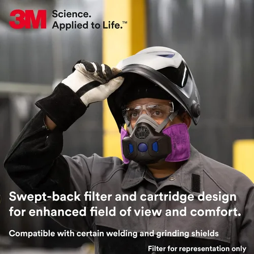 Miniatura 5 de 3M Filtro respirador P95, protección Secure Click D3071 contra ciertas partículas a base de aceite y sin aceite, aprobado por NIOSH, doble flujo