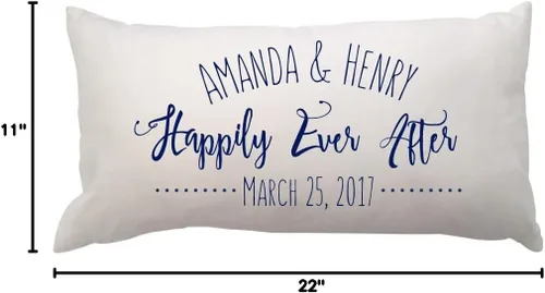 Miniatura 2 de Pattern Pop Felizmente para siempre con nombres y almohada lumbar Est Date