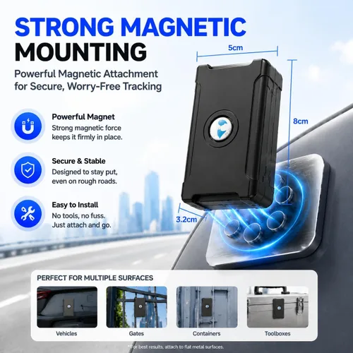 Miniatura 4 de Rastreador GPS 4G para vehículos, hasta 3 meses de duración de la batería, 6000 mAh, seguimiento en tiempo real 10S, geo-cerca, dispositivo