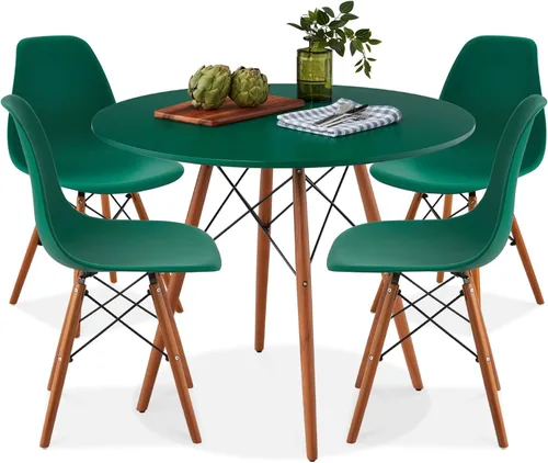 Miniatura 8 de Best Choice Products Juego de 5 piezas para comedor, juego compacto de mesa y sillas de estilo moderno de mediados de siglo para el hogar