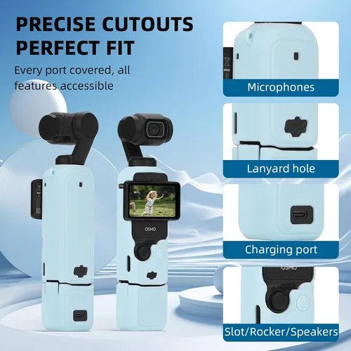Miniatura 2 de BRDRC Funda de silicona Pocket 3, estuche protector lente protector antiarañazos compatible con DJI OSMO Pocket 3 Combo para creadores Accesorios