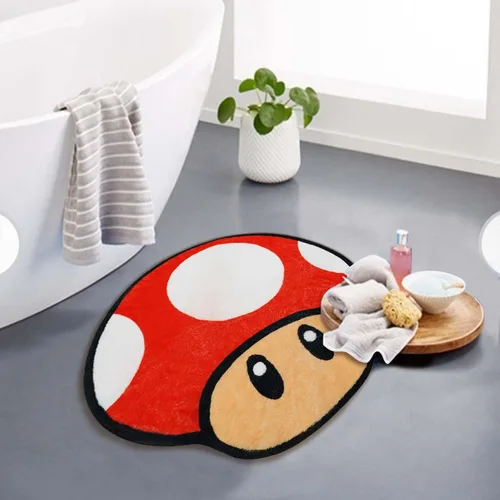 Miniatura 4 de Lindas y divertidas alfombras de baño con forma irregular de huevo amarillo para niños, antideslizante, absorbente, lavable, alfombra de baño
