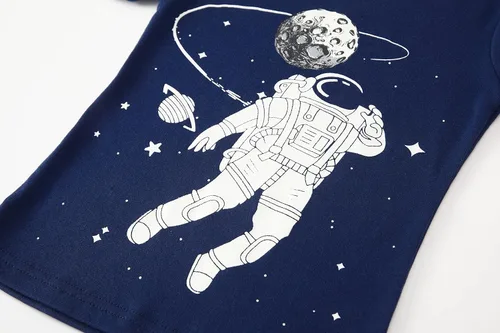 Miniatura 5 de Pijamas cortas de 2 piezas para niños pequeños, ropa de dormir de tiburón de tren, 100% algodón, pijamas de dinosaurio para niños pequeños, ropa