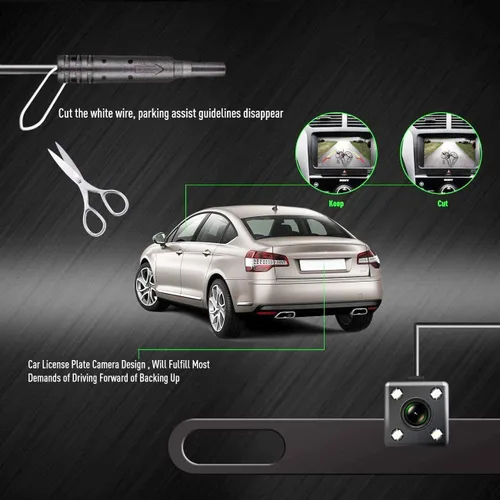 Miniatura 3 de Cámara HD de respaldo para visión trasera, placa de matrícula de visión nocturna, impermeable, compatible con radio de coche Sony XAV-AX150