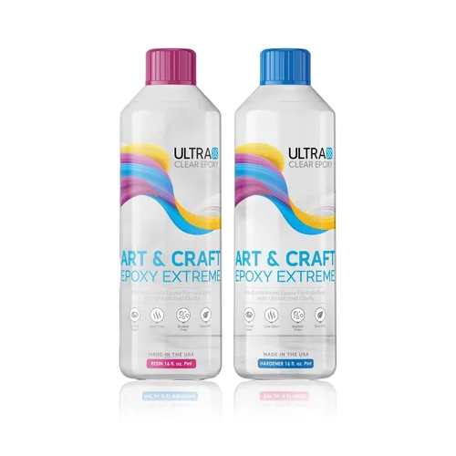 UltraClear - Kit de resina epoxi transparente para arte y manualidades, resina segura para alimentos y endurecedor para joyas, moldes, posavasos,