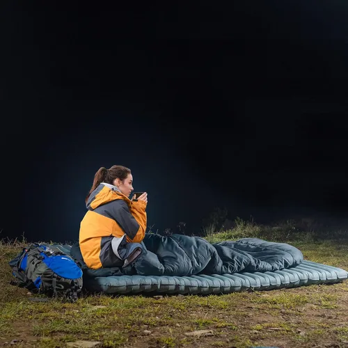 Miniatura 7 de BISINNA Saco de dormir XXL (90.55 x 39.37 pulgadas) para adultos grandes y altos, 3-4 estaciones, tamaño grande, cálido y cómodo, impermeable