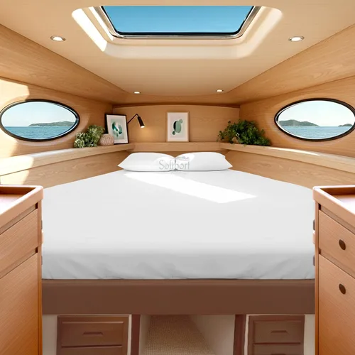 Miniatura 14 de Universal V Berth - Juego de sábanas de 4 piezas para barco, 100% algodón egipcio, la mejor ropa de cama de barco V, se adapta a colchones de hasta