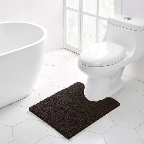Miniatura 246 de Walensee Alfombra de baño antideslizante (24x17 pulgadas, rosa polvoriento) absorbente de agua, súper suave, lanuda de felpilla, lavable a máquina