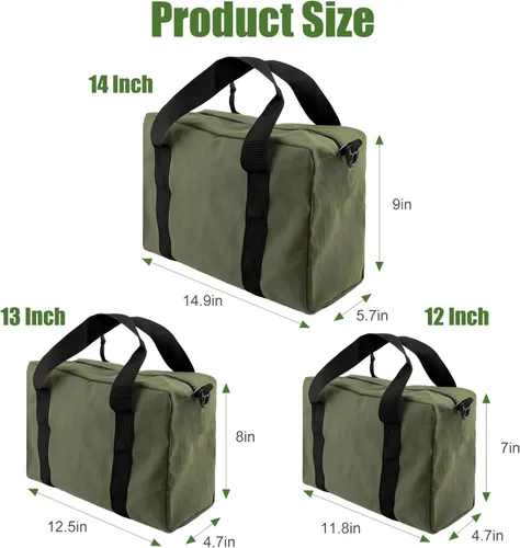 Miniatura 2 de Bolsa de herramientas pequeña, bolsa organizadora de herramientas de boca ancha con parte superior cerrada, bolsas de herramientas de gran capacidad