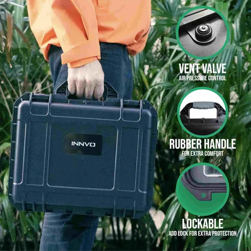 Miniatura 5 de INNVO Funda para dron para DJI Mini 3 o 4 Pro Fly More Combo, plástico duro impermeable a prueba de golpes, a prueba de polvo, fácil para organizar