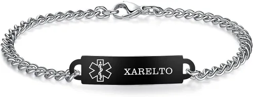 Miniatura 53 de Pulseras de identificación de alerta médica de 6.5 "-8.5" para mujeres, pulseras de emergencia médica de acero inoxidable, grabado gratuito