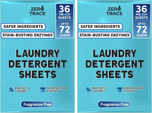 Miniatura 16 de Zero Trace Hojas de detergente para ropa totalmente natural, ecológicas, jabón de lavandería, detergente para ropa activa de viaje