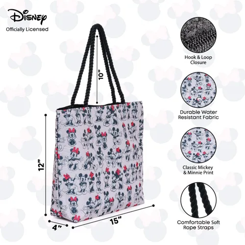 Miniatura 2 de Disney Bolso de mano Mickey Mouse y Minnie Mouse, bolso grande para vacaciones en parque temático, bolsa de viaje, bolsa grande, bolsa de trabajo