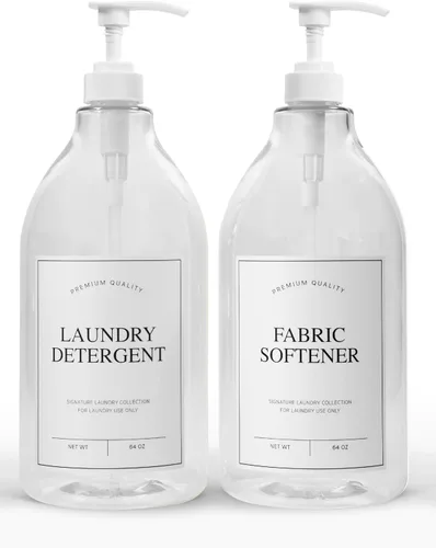 Miniatura 9 de Calindiana Modern Farmhouse Dispensador de Detergente Líquido para Ropa con Lejía para Decoración y Organización del Cuarto de Lavado, Envases