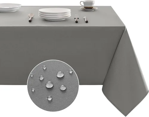 Veblandy Mantel rectangular impermeable, a prueba de derrames, sin arrugas, mantel lavable, decoración de mesa de cocina, comedor, mantel de tela