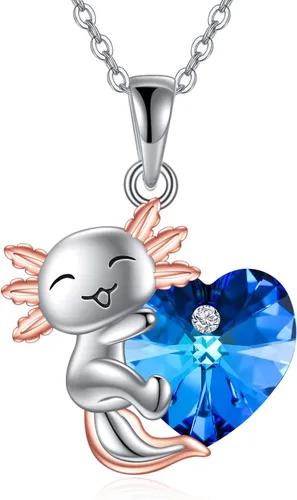 JERWLI Collar con colgante de vaca de las tierras altasratas de Axolotlratarata, plata de ley 925, regalo de joyería de animales lindos para mujeres