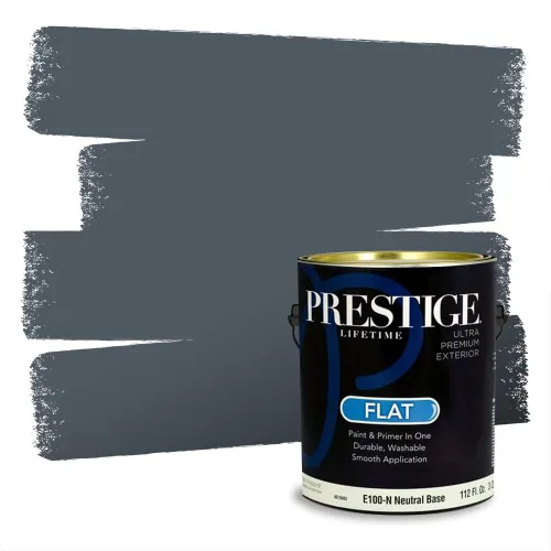 Miniatura 196 de Pintura Exterior + imprimación PRESTIGE, todo-en-uno, 1 galón, acabado mate, color comparable al Valspar* Royal Gray* VS151-Gris real