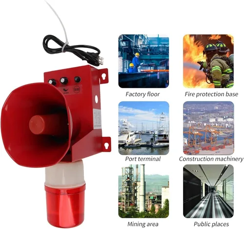 Luz estroboscópica de advertencia de emergencia Luz de sonido industrial cuerno alarma alarma sirena de seguridad 0-130dB US Plug 110V