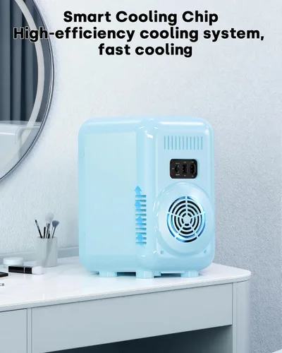 Miniatura 3 de Enventor Mini refrigerador para el cuidado de la piel, refrigerador pequeño para dormitorio, refrigerador de belleza para maquillaje con espejo LED