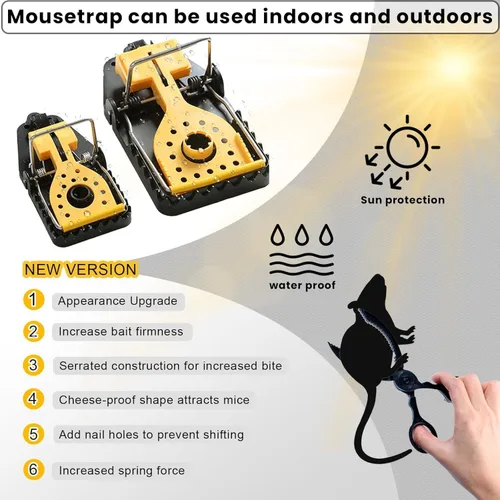 Miniatura 8 de Trampas para ratones, trampa para ratas, rápida y eficazmente, la mejor trampa para ratones, trampas para ratones usadas en interiores y exteriores