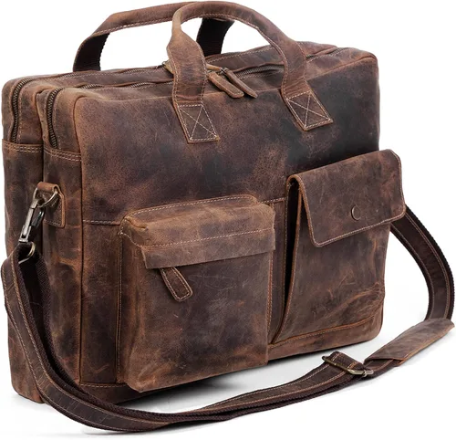 Maletín de cuero de 18 pulgadas para laptop Messenger Bags para hombres y mujeres mejor maletín de oficina