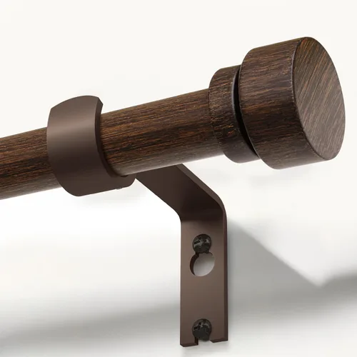 Miniatura 14 de Lootkell Barras de cortina de madera para ventanas de 66 a 120 pulgadas de diámetro, bohemio, decorativo, resistente, largo, ajustable, con diseño