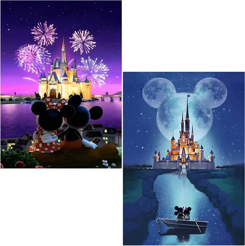 Ecdivjs Paquete de 2 kits de pintura de diamantes de dibujos animados para adultos, kits de arte de diamantes de dibujos animados para adultos, kits