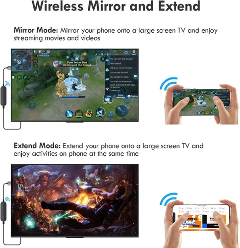 Miniatura 5 de Adaptador de pantalla HDMI inalámbrico 4K 1080P, transmisión WiFi de películas y programas, receptor para iPhone, iPad, Android, tableta, laptop