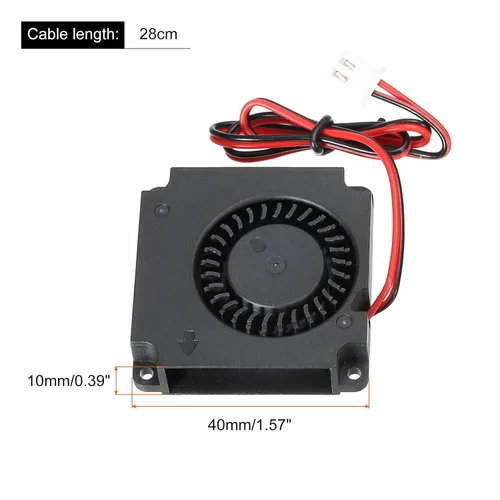 Miniatura 2 de MECCANIXITY Ventilador de enfriamiento sin escobillas DC 4010 1.575x1.575x0.394 in turbina Turbo doble rodamiento de bolas soplador de flujo