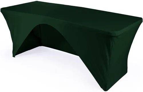 Miniatura 21 de LA Linen Mantel de elastano con respaldo abierto para mesa rectangular de 6 pies, 72 x 30 x 30 pulgadas, color negro