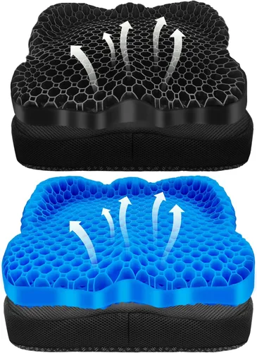 Miniatura 12 de NEW-Vi Cojín antideslizante para asiento de kayak, cojín de gel doble grueso, cojín de asiento de gel impermeable para kayak, alivio del dolor