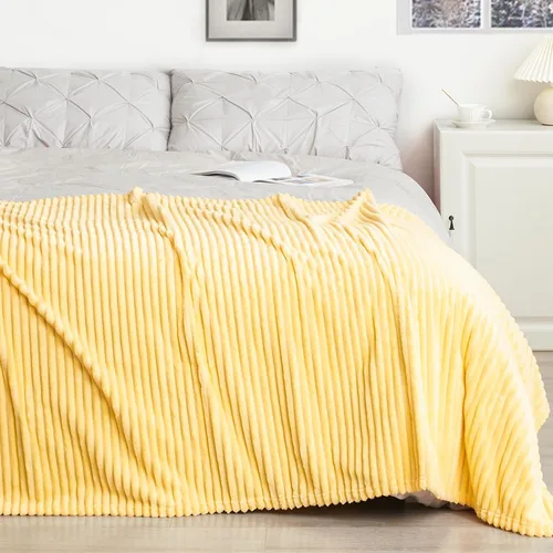 Miniatura 105 de Vessia - Manta de forro polar de franela (50x70 pulgadas), manta 3D de jacquard negra, esponjosa y cálida para sofá, sillón, cama, silla, 300GSM