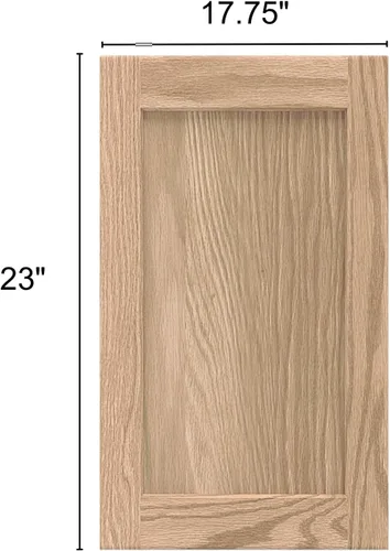 Miniatura 3 de Puerta de Repuesto para Gabinete de Cocina de Roble Sin Acabar de 17.75" An x 23" Al, Estilo Shaker