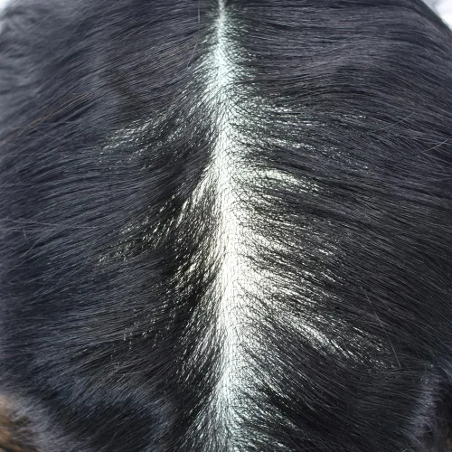 Miniatura 7 de Toupee - Sistema de cabello de piel ultrafina para hombre, cabello humano negro, marrón, rubio, gris, con bucle en V