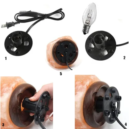 Miniatura 5 de Cable de lámpara de sal del Himalaya, base de repuesto original, cable de 6 pies con atenuador, conjunto de base E12, listado UL (SPT-1, 1 unidad)
