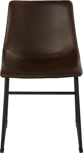 Miniatura 8 de Cortesi Home Casablanca - Silla de comedor de piel sintética marrón envejecida (juego de 2)