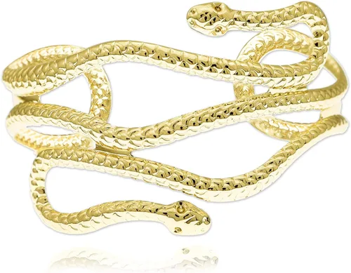 RechicGu Elegante Egipto Cleopatra Remolino Serpiente Brazalete Abierto Pulsera 3.1 in Policarbonato