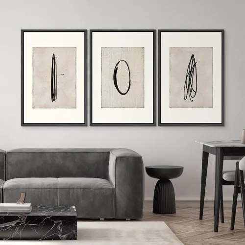 Miniatura 44 de SIGNWIN Lienzo enmarcado para pared, arte con pinceladas de flujo neutro en tonos beige abstractos, ilustraciones, arte moderno, decorativo