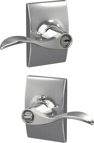 Miniatura 35 de SCHLAGE - Manija de puerta Accent con cerradura de paso libre para pasillo y armario en bronce antiguo - F10 ACC 716 Bronce Envejecido