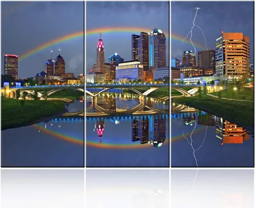 Miniatura 111 de San Antonio Sundown - Impresión en lienzo, paisaje de ciudad de pared grande, paisaje urbano extra grande de Texas, impresión de pared de horizonte