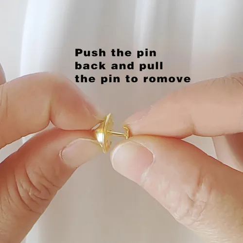 Miniatura 3 de 100 piezas de embragues dorados, tachuelas de metal con mariposa para broche de sombrero, solapa, insignias, repuesto de 0.433 in