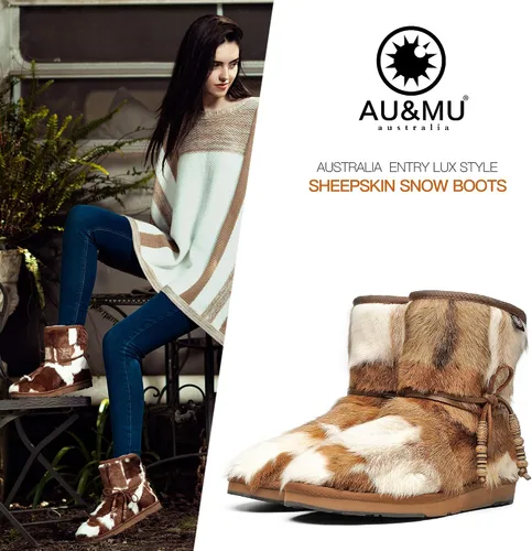 Miniatura 2 de AU&MU Womens Casual and Versatile Warm Simple Snow Boots