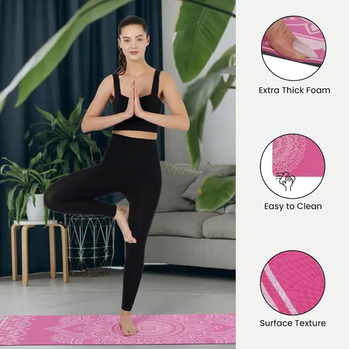 Miniatura 2 de SINT Esterilla de yoga – Esterilla de yoga reversible premium de 0.236 in extra gruesa y grande antideslizante para todo tipo de yoga, pilates