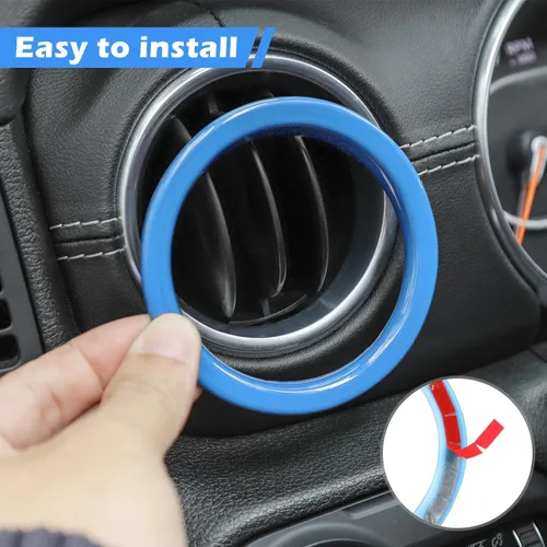 Miniatura 3 de RT-TCZ para Cubiertas de Rejillas de Aire del Tablero de Jeep Wrangler JL Vinilo Adhesivo Pegatinas Azul Bebé para Jeep Wrangler JL JLU Gladiator JT