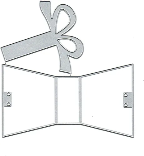 Miniatura 2 de Suds&WH Caja de regalo troquelados de metal, lazo de flores, caja de dulces, troqueles de corte de tarjetas cuadradas, plantillas para álbumes