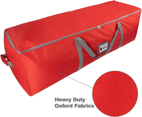Miniatura 4 de Bolsa de almacenamiento para árbol de Navidad Oxford resistente con asas extra acolchadas, bolsa de almacenamiento impermeable Oxford para árbol Rojo