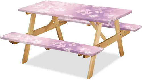 Miniatura 7 de Juego de 3 piezas de mantel de picnic con hojas de arce de pavo y girasol, lavable a máquina, fácil de instalar, funda para mesas y asientos Girasol