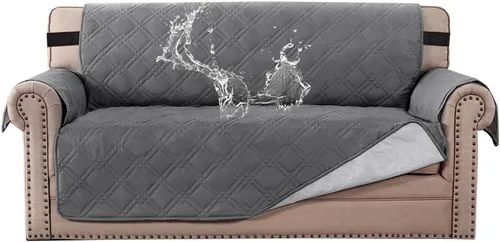 Miniatura 8 de H.VERSAILTEX Funda de sofá 100% impermeable, lavable, antideslizante, para 3 cojines, protector de muebles para mascotas, fundas de sofá
